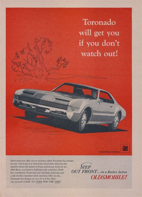 1966 Oldsmobile Toronado Muscle Car Ad Vintage By Advintagecom