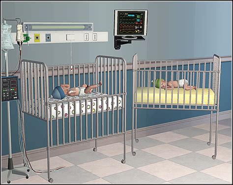 Infant Hospital Bed Deco Moonlightdragon Sims Baby Sims 4