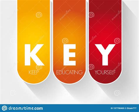 Key Keep Educating Yourself Acronym Stock Illustration