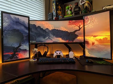 Dual Vertical Monitor Setup With Middle Ultrawide Remote Setups