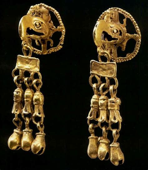 Joyería Azteca Arte Azteca Arte Prehispanico De Oro Pendientes