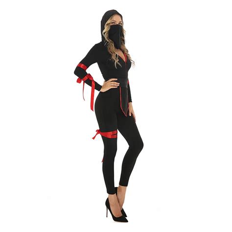 Sexy Ninja Cosplay Anime Fantasia Halloween Costumes For Women Disguise Adult Warrior Jumpsuits