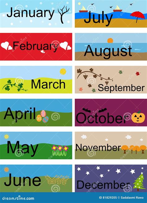Months Of The Year Clipart