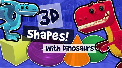 Learn 3d Shapes Dinosaur Shapes Geometry Shapes With