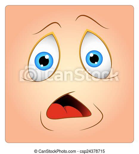 Shocked Face Box Smiley Scared Cartoon Box Smiley Face Expression
