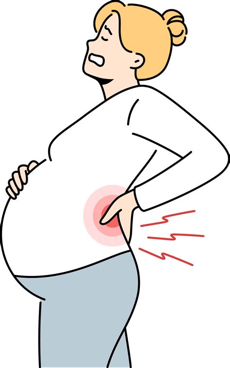 Tired Pregnant Woman Suffer From Backache 24501124 Png