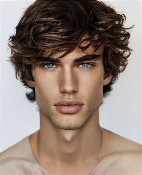 Pinterest Brown Hair Men Male Model Face Long Hair Styles Men