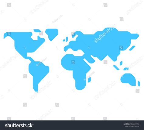 Silhueta De Mapa Mundial Estilizado Simples Vetor Stock Livre De Direitos