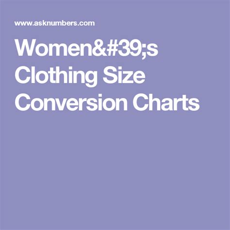 Womens Clothing Size Conversion Charts Womens Clothing Sizes