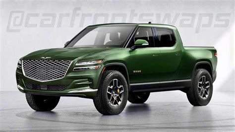Hypothetical Genesis Gv80 Truck Shows The Rivian R1t In Cahoots With