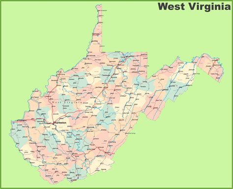 Road Map Of West Virginia With Cities