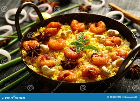 Seafood Biryani Arabic Cuisine Stock Photo Image Of Delicious