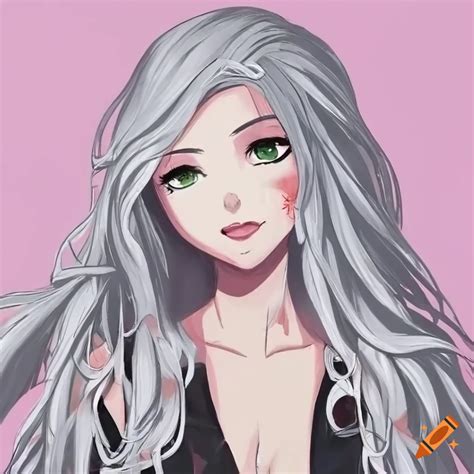 Anime Style Portrait Of A White Woman With Burn Scars