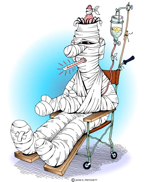 Medical Cartoon Health Care Cartoon Injured Man Illustration