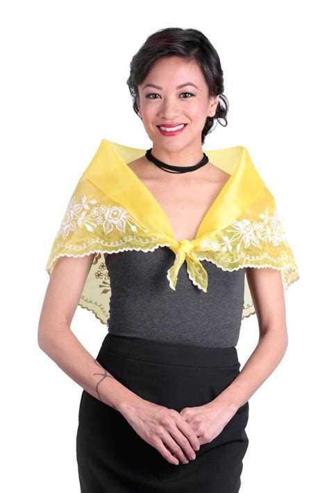 Wa08 Classic Alampay Yellow Filipiniana Modern Filipiniana Dress