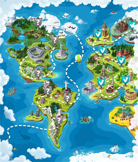 The geography game will help you learn the locations of the world's 25 largest cities. World map for the game on Behance