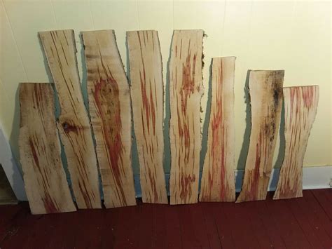 8 Piece Red Flame Box Elder Thin Live Edge Slab Shelf Craft Wood 63