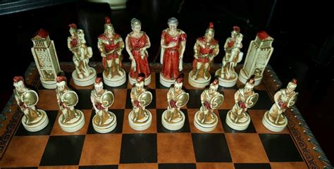 Trojan War Chess Set Hand Carved Alabaster Nigri Creazioni Artistiche