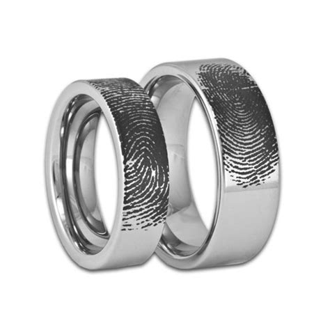 Matching Wedding Bands With Fingerprint By RogueRiverJewelry 
