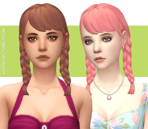 Sims 4 Cc Best Mid Length Hair For Girls All Free To Download