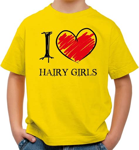 i love hairy girls fun kinder t shirt amazon de bekleidung