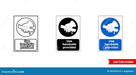 Construction Mandatory Signs Icon Set Of Outline Types Isolated Vector