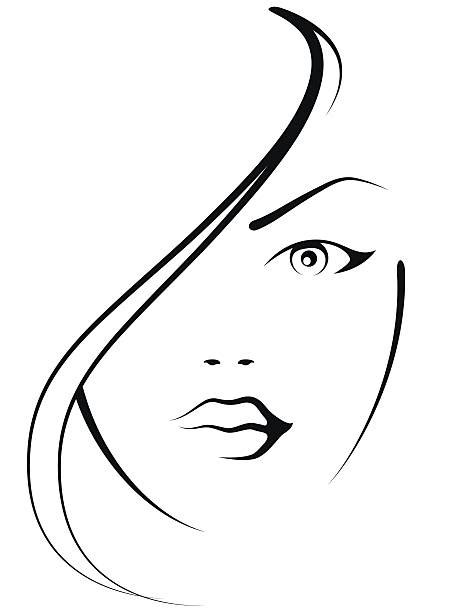 Woman Face Black And White Illustrations Royalty Free Vector Graphics