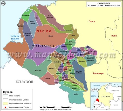 Mapa De Nariño Departamento De Nariño Colombia Mapas Mapa Politico