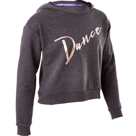 Domyos Girls Hooded Dance Sweatshirt Grey Decathlon