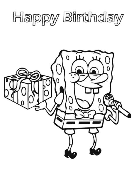 Spongebob Birthday Coloring Page Clip Art Library