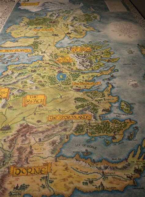 Hand Drawn Westeros Map Update Westeros Map Game Of Thrones Map