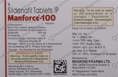 Manforce MG Tablet Uses Side Effects Price Dosage PharmEasy
