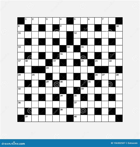 15x15 Crossword Puzzle Vector Illustration Empty Squares Stock Vector