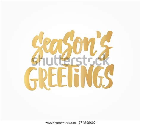 Seasons Greetings Text Hand Drawn Lettering เวกเตอร์สต็อก ปลอดค่า