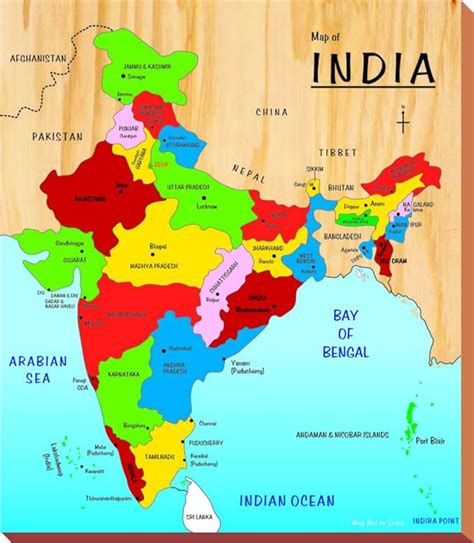 Kinder Creative India Map Brown Amazon In Office Products