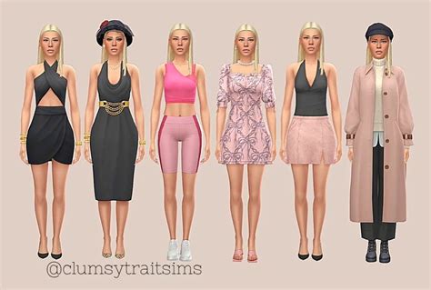 Sims 4 Cas Sims Cc Sims 4 Clothing Dina Makeover Lookbook Two