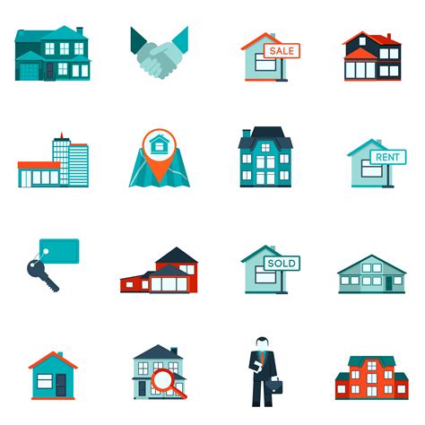 Real Estate Icon Flat 428949 Vector Art At Vecteezy