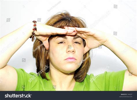 Woman Looking For Something Or Someone Stock Photo 344037 Shutterstock