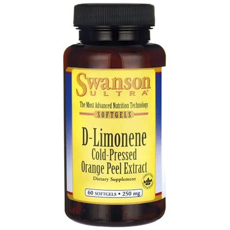 Swanson D Limonene Cold Pressed Orange Peel Extract 250 Mg 60 Softgels