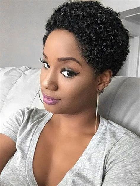Off Short Fluffy Afro Curly Pixie Human Hair Wig Rosegal