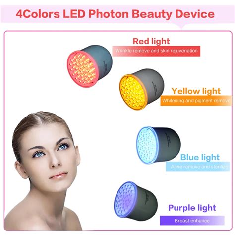 4 Color Photon Led Skin Rejuvenation Red Blue Yellow Light Skin Care