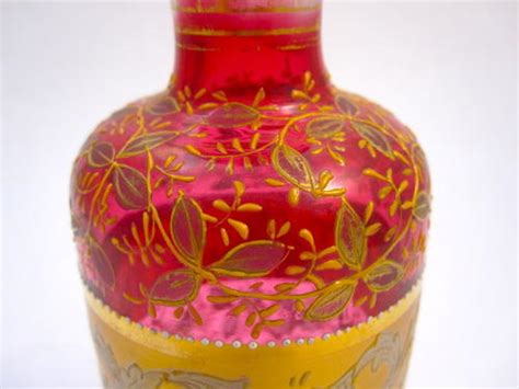 Antique Moser Cranberry Perfume Bottle