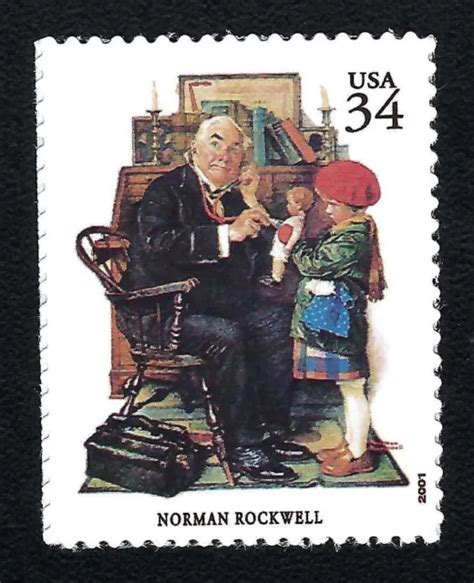 Us Stamp Of Saturday Evening Post Norman Rockwell Doctor And Doll 39