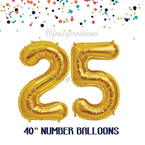 25th Birthday Party 25th Birthday Balloons Gold 25 Etsy In 2022