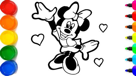 Cara Menggambar Dan Mewarnai Minnie Mouse Untuk Anak Anak Glitter