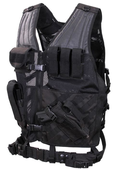 Rothco Black Oversized Cross Draw Tactical Vest Molle Law Enforcement