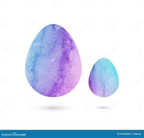 Easter Eggs Of Watercolor Texture Stock Vector Illustration Of