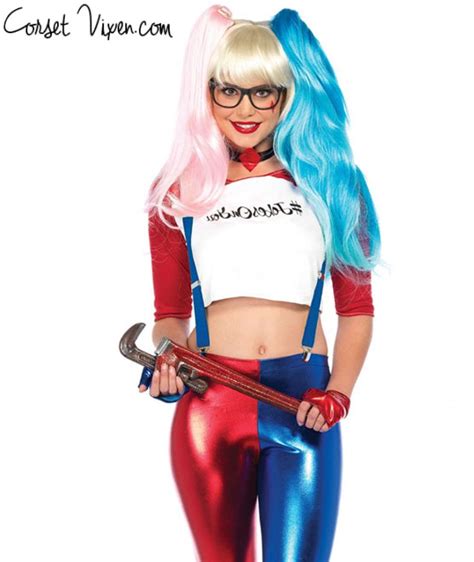 Salon Ungünstig Berater Costume Sexy Harley Quinn Schulter Begleiten Erfüllen