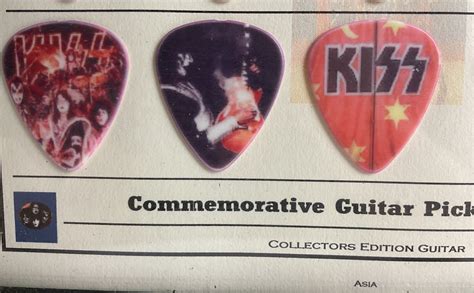 Rare Vintage Kiss Framed Commemorative Guitar Pick Collection W 10 Picks Ebay