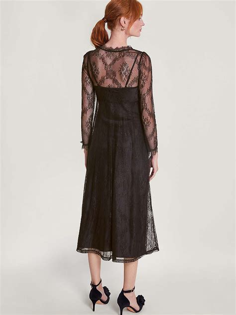 Monsoon Blakely Lace Corsage Dress Black At John Lewis And Partners